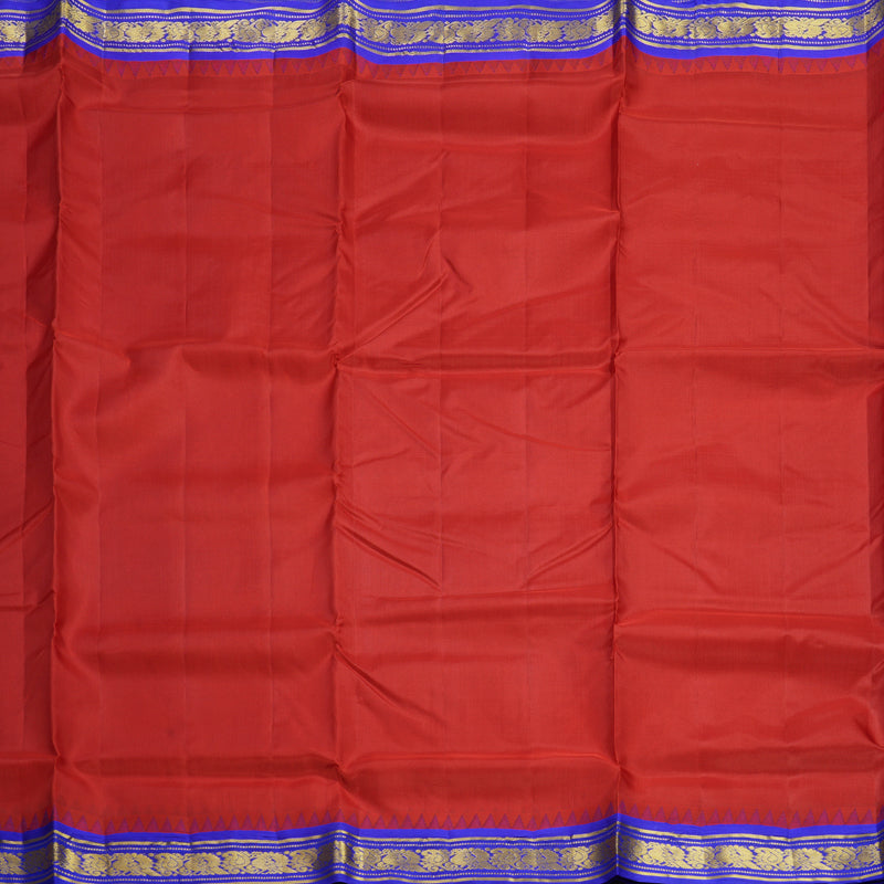 Hayagrivas Handloom Red Ten Yards Silk Saree KSBE116C2-1