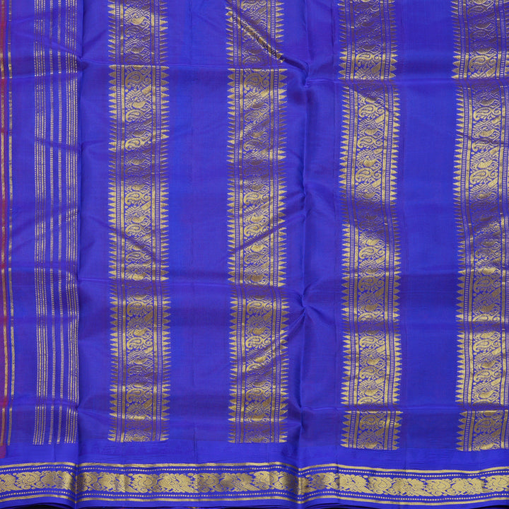 Hayagrivas Handloom Red Ten Yards Silk Saree KSBE116C2-1