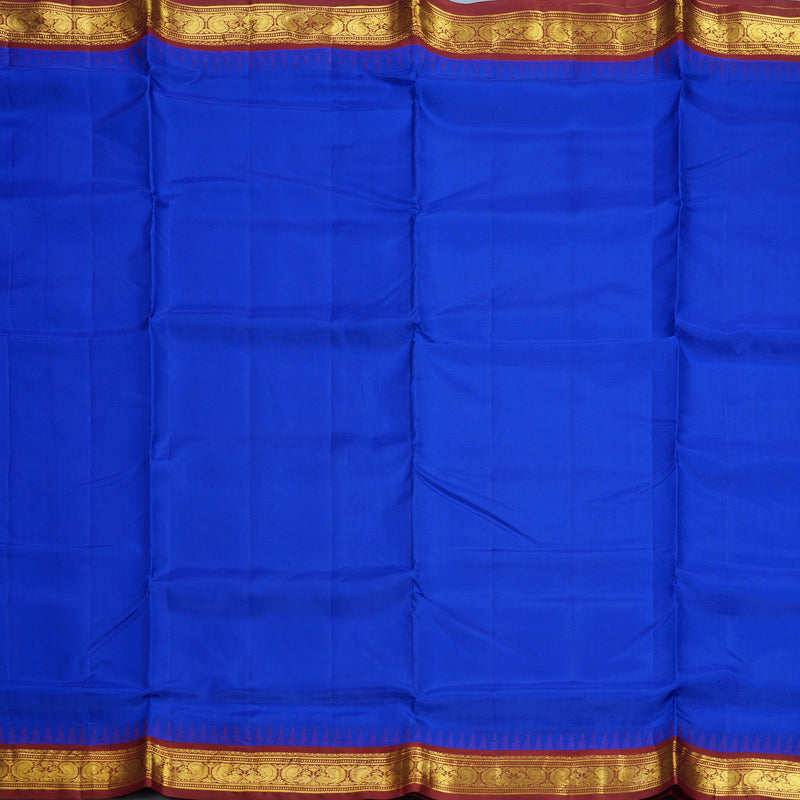Hayagrivas Handloom MS Blue Ten Yards Silk Saree KSBE116C2-5