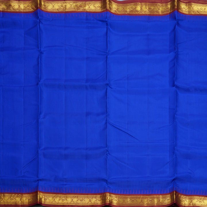 Hayagrivas Handloom MS Blue Ten Yards Silk Saree KSBE116C2-5