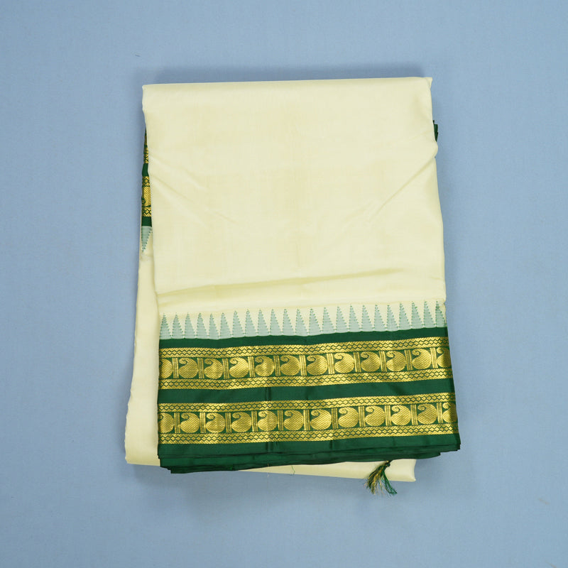 Hayagrivas Handloom Half-White Ten Yards Silk Saree KSBE116C6-5
