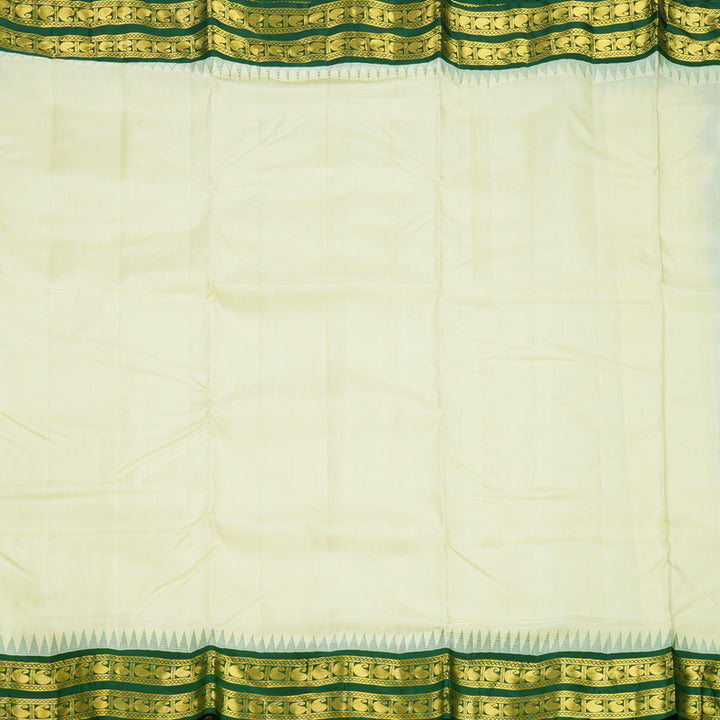 Hayagrivas Handloom Half-White Ten Yards Silk Saree KSBE116C6-5