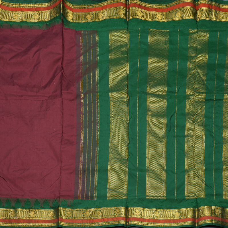 Hayagrivas Handloom Maroon Ten Yards Silk Saree KSBE117C5-2