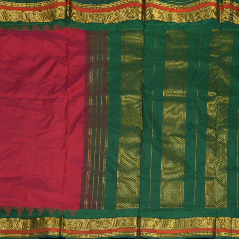 Hayagrivas Handloom Maroon Ten Yards Silk Saree KSBE117C5-4