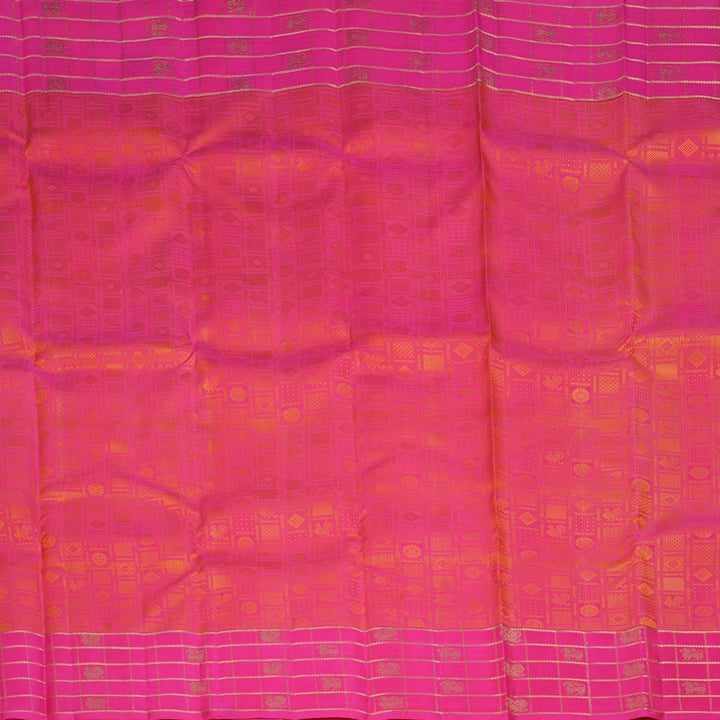 Hayagrivas Handloom Rani Pink Kanjivaram Silk Saree KSBE118C1-1