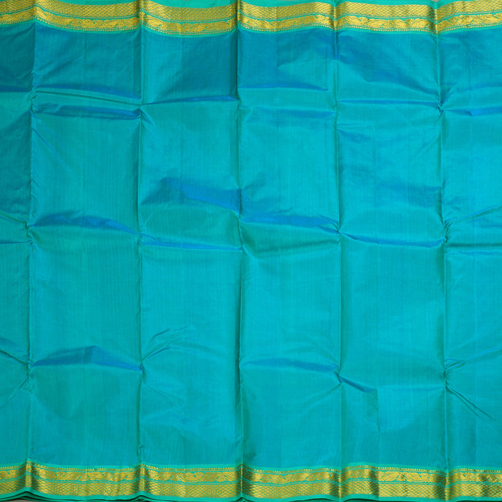 Hayagrivas Handloom Teal Kanjivaram Silk Saree KSBE120C1-12