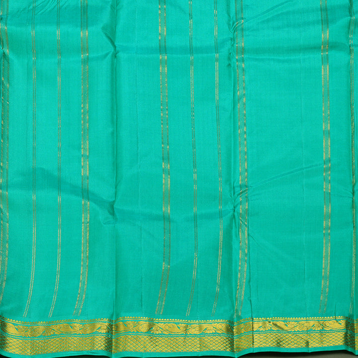 Hayagrivas Handloom Teal Kanjivaram Silk Saree KSBE120C1-12