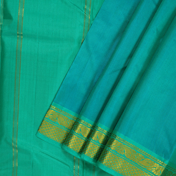 Hayagrivas Handloom Teal Kanjivaram Silk Saree KSBE120C1-12