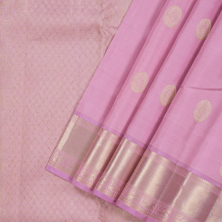 Hayagrivas Handloom Lotus Pink Kanjivaram Silk Saree KSBE121C10-3