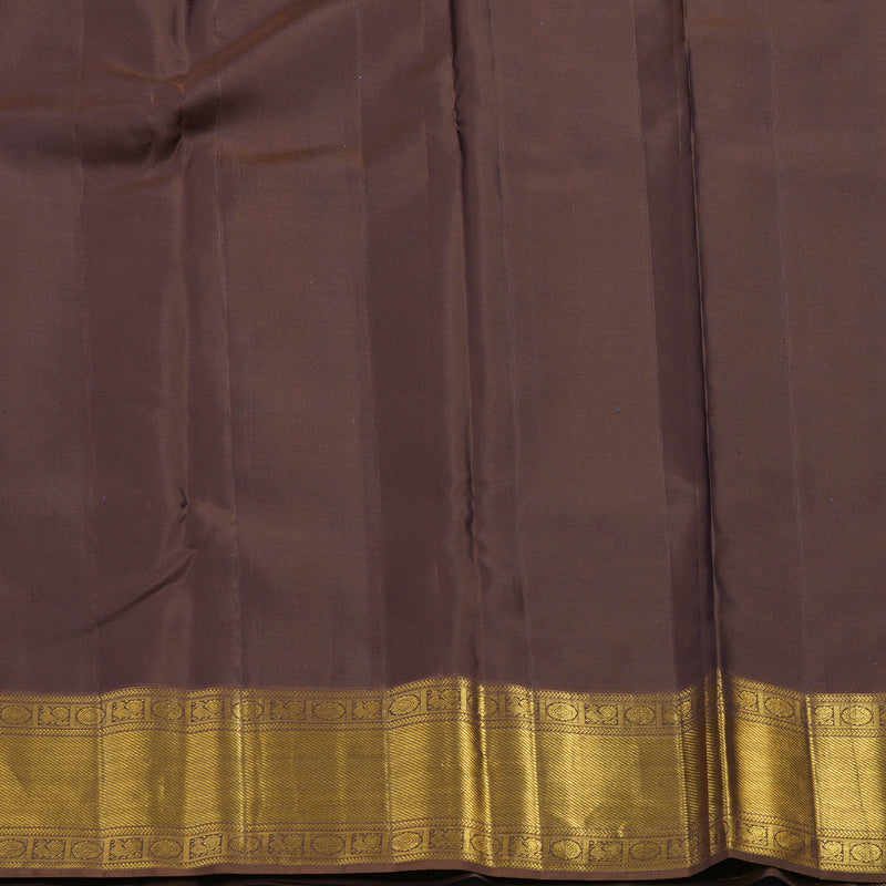Hayagrivas Handloom Rust Orange Kanjivaram Silk Saree with Chocolate Brown Border KSBE121C11-2
