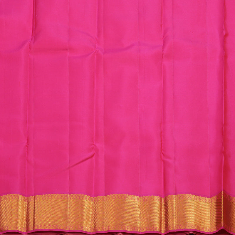 Hayagrivas Handloom Yellow Kanjivaram Silk Saree with Pink Border KSBE121C2-1