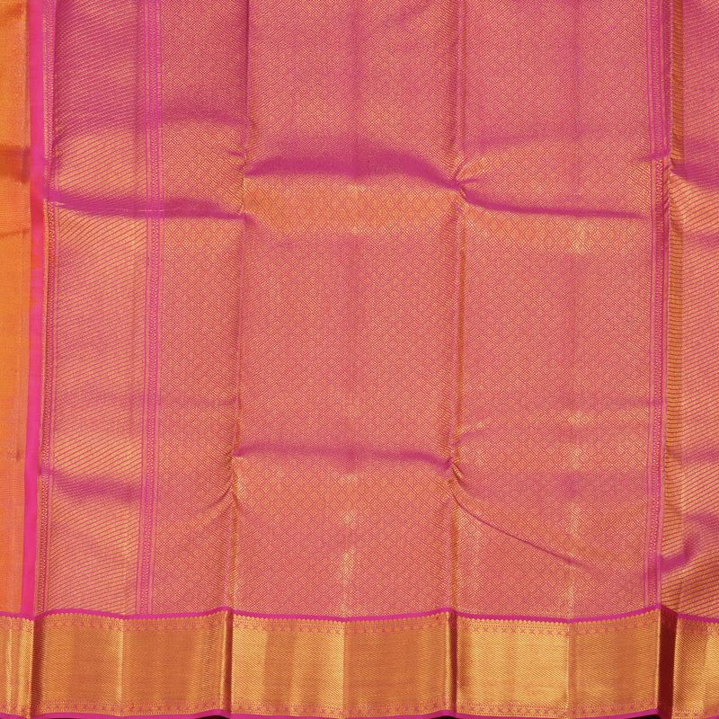 Hayagrivas Handloom Yellow Kanjivaram Silk Saree with Pink Border KSBE121C2-1