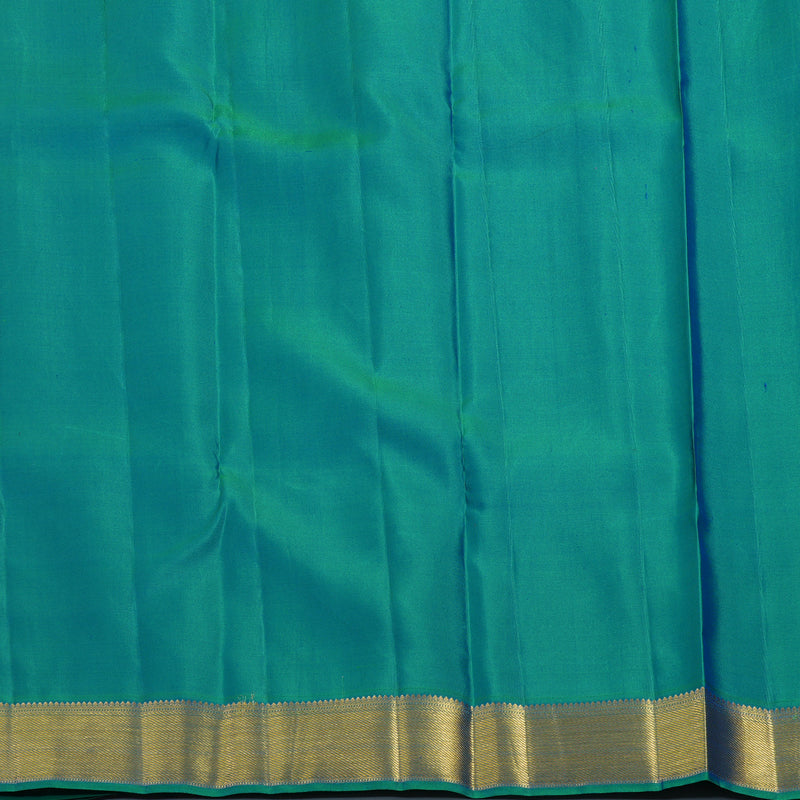 Hayagrivas Handloom MS Blue Kanjivaram Silk Saree with Aqua Green Border KSBE121C3-1