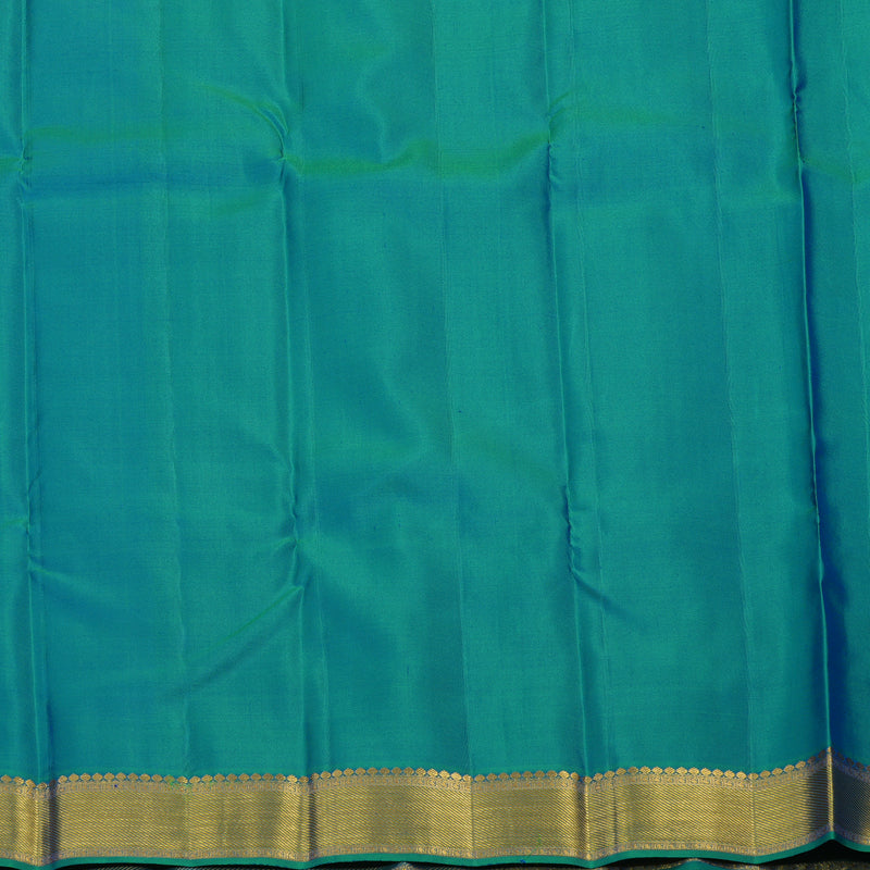 Hayagrivas Handloom MS Blue Kanjivaram Silk Saree with Peacock Green Border KSBE121C3-2