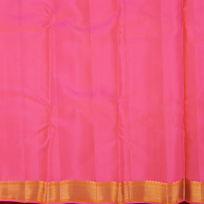 Hayagrivas Handloom Beige Kanjivaram Silk Saree with Rose Pink Border KSBE121C3-6