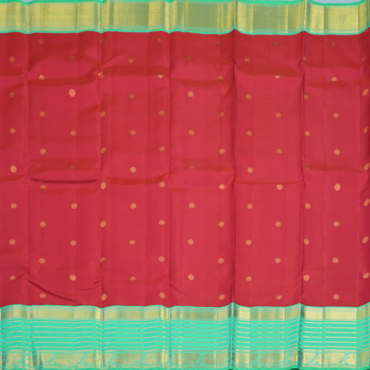 Hayagrivas Handloom Pink Kanjivaram Silk Saree with Aqua Green Border KSBE121C4-14