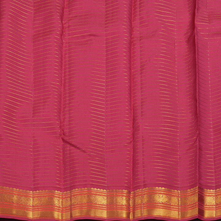Hayagrivas Handloom Beige Kanjivaram Silk Saree with Pink Border KSBE121C4-3