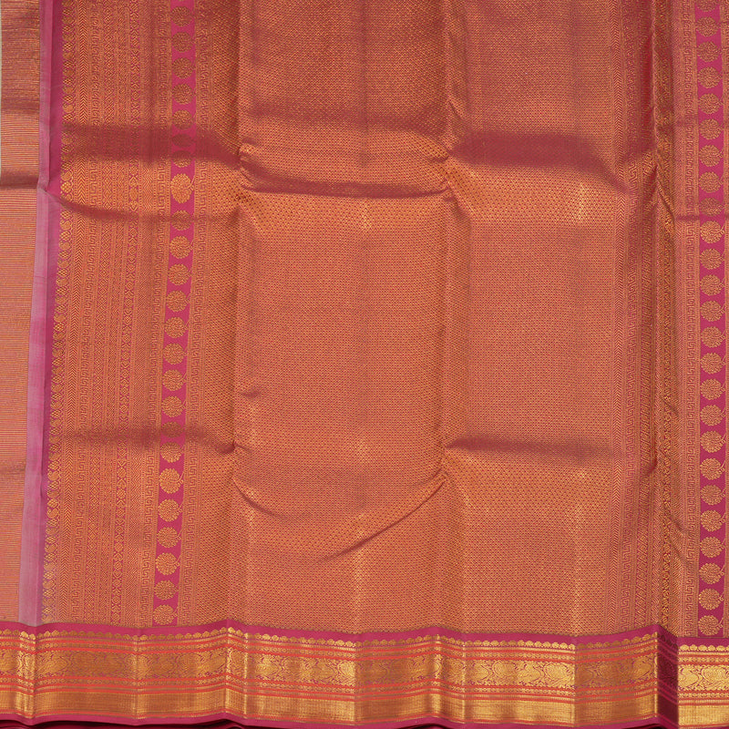 Hayagrivas Handloom Beige Kanjivaram Silk Saree with Pink Border KSBE121C4-3