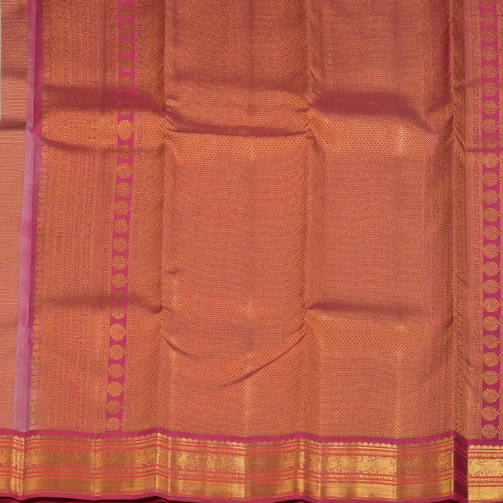Hayagrivas Handloom Beige Kanjivaram Silk Saree with Pink Border KSBE121C4-3