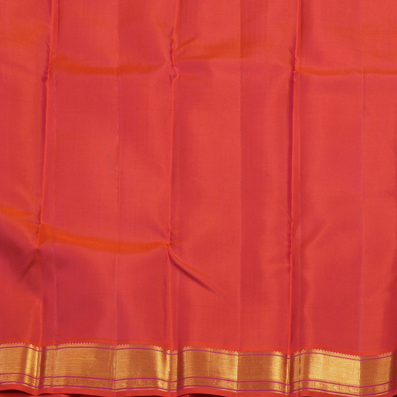 Hayagrivas Handloom Blue Kanjivaram Silk Saree with Orangish-Pink Border KSBE121C5-6
