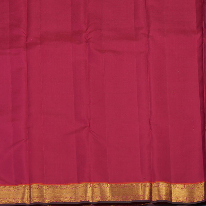 Hayagrivas Handloom Royal Blue Kanjivaram Silk Saree with Orangish-Pink Border KSBE121C9-6