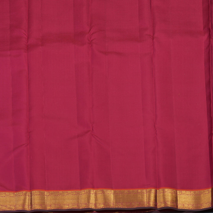 Hayagrivas Handloom Royal Blue Kanjivaram Silk Saree with Orangish-Pink Border KSBE121C9-6