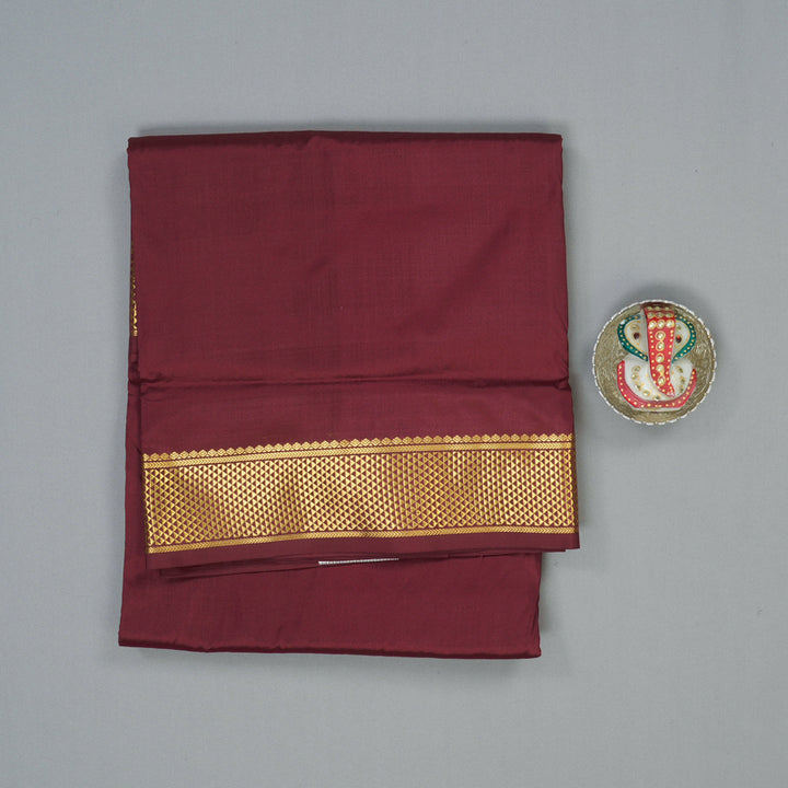 Hayagrivas Handloom Maroon Ten Yards Silk Saree KSBE122C3-1