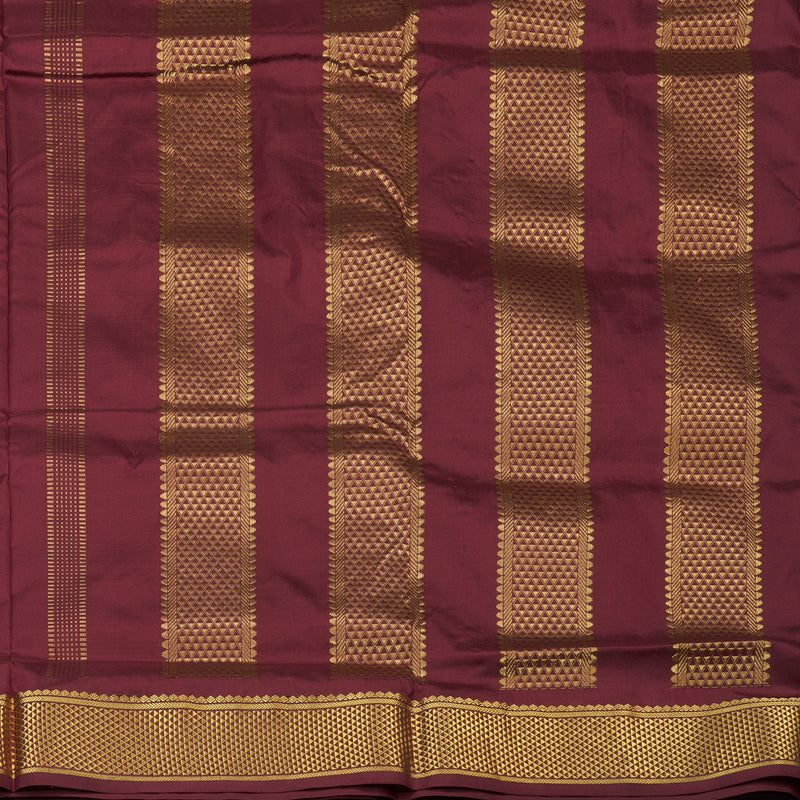 Hayagrivas Handloom Maroon Ten Yards Silk Saree KSBE122C3-1