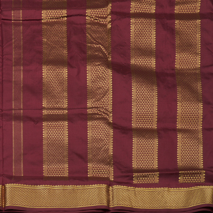 Hayagrivas Handloom Maroon Ten Yards Silk Saree KSBE122C3-1
