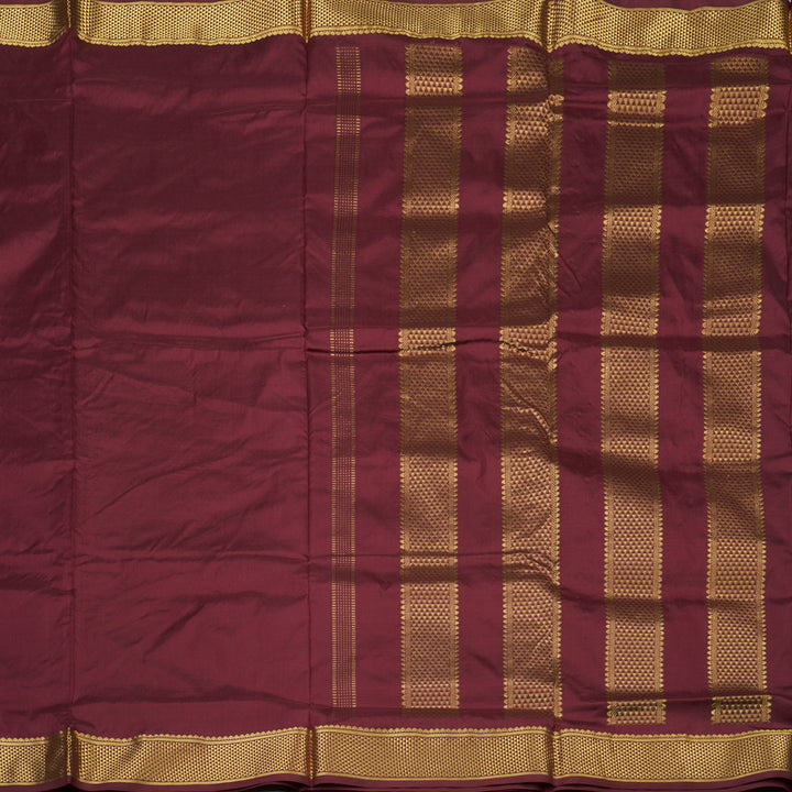 Hayagrivas Handloom Maroon Ten Yards Silk Saree KSBE122C3-1