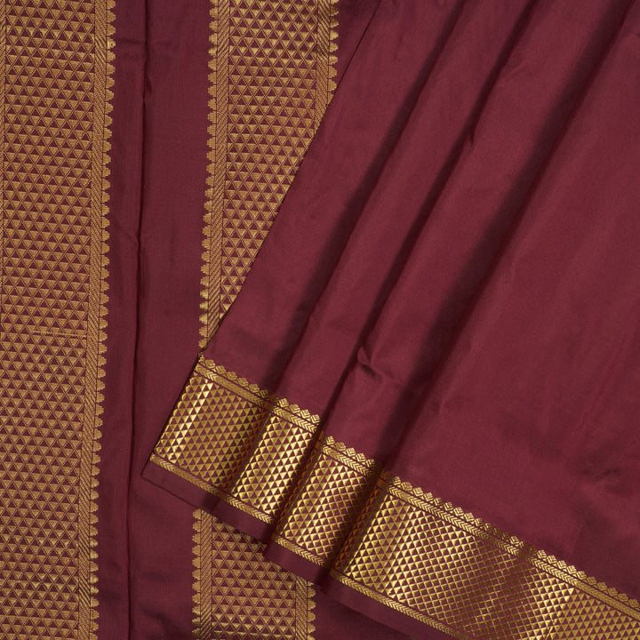 Hayagrivas Handloom Maroon Ten Yards Silk Saree KSBE122C3-1