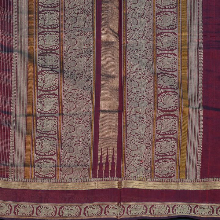 Hayagrivas Wine Maroon Kanchi Silk Cotton Saree KSBE123C2-2