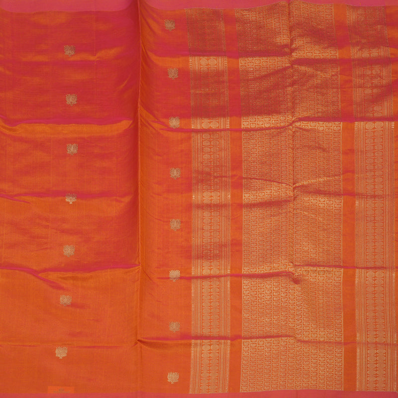 Hayagrivas Golden Orange Kanchi Silk Cotton Saree KSBE124C1-1