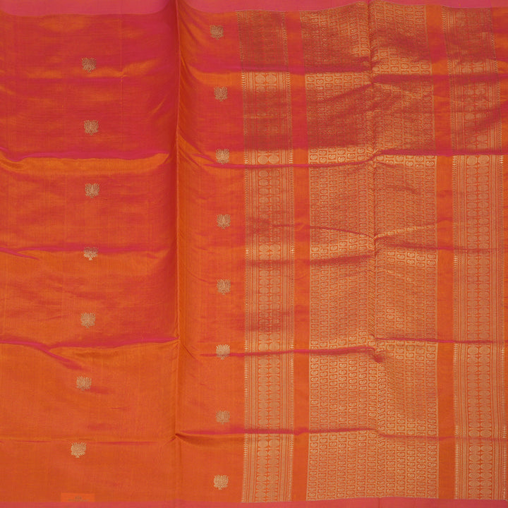 Hayagrivas Golden Orange Kanchi Silk Cotton Saree KSBE124C1-1