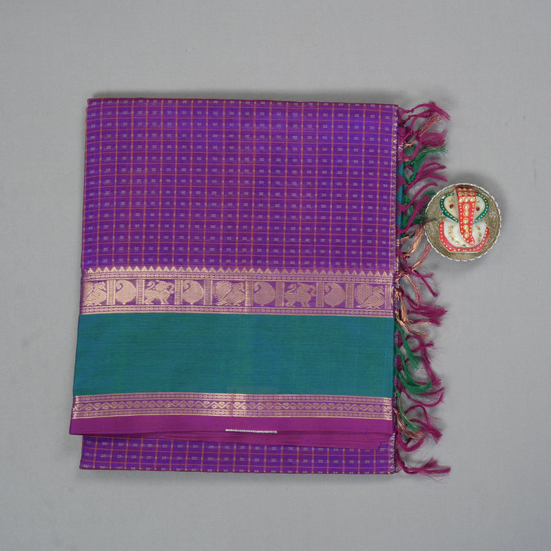 Hayagrivas Purple Kanchi Silk Cotton Saree KSBE124C10-10