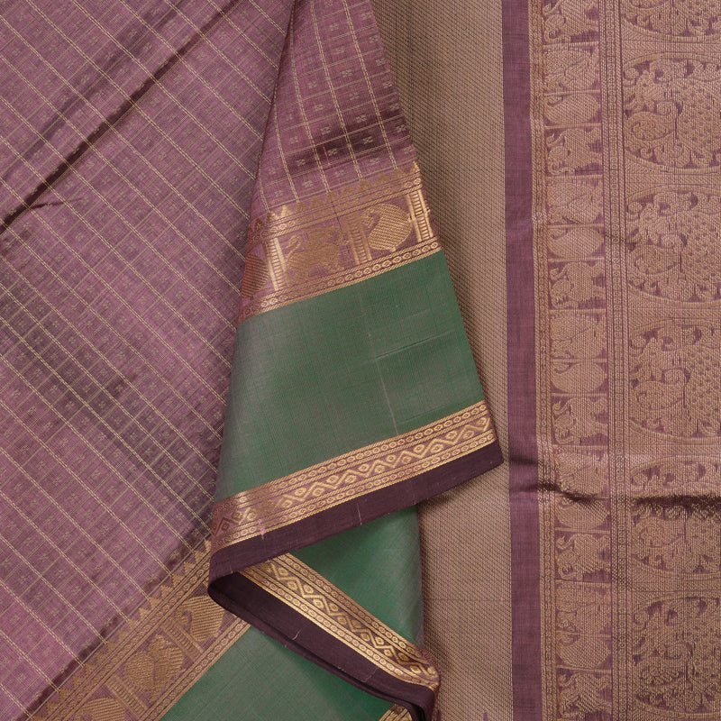 Hayagrivas Dark Mauve Kanchi Silk Cotton Saree KSBE124C10-6