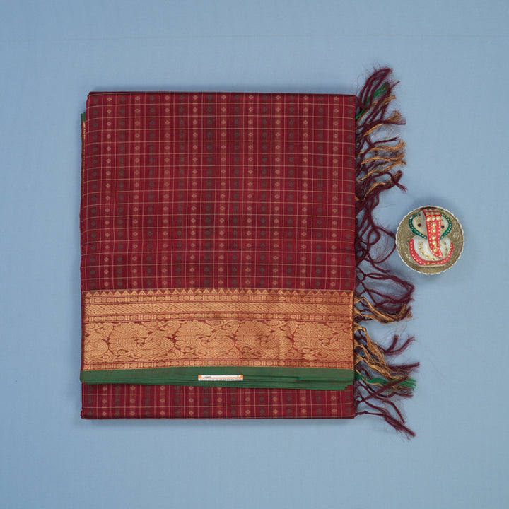 Hayagrivas Maroon Kanchi Silk Cotton Saree KSBE124C10-8