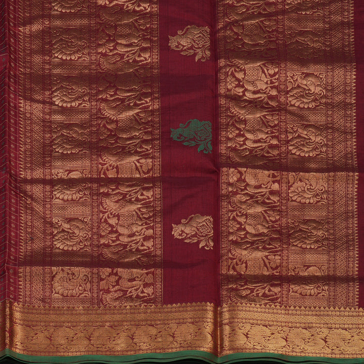 Hayagrivas Maroon Kanchi Silk Cotton Saree KSBE124C10-8