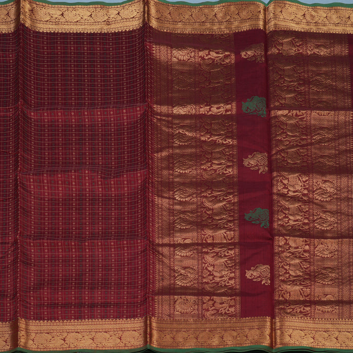 Hayagrivas Maroon Kanchi Silk Cotton Saree KSBE124C10-8