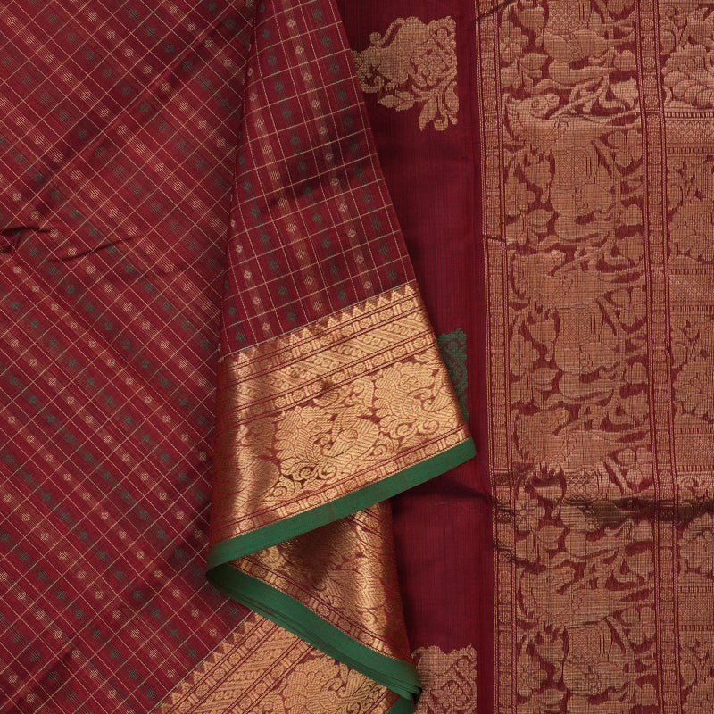 Hayagrivas Maroon Kanchi Silk Cotton Saree KSBE124C10-8
