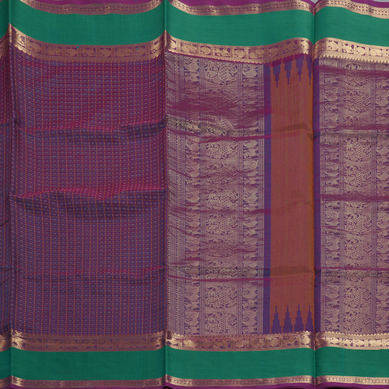 Hayagrivas Rama Blue & Purple (Shot Colour) Kanchi Silk Cotton Saree KSBE124C10-9
