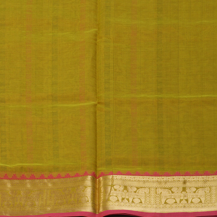 Hayagrivas Lime Green Kanchi Silk Cotton Saree KSBE124C11-1