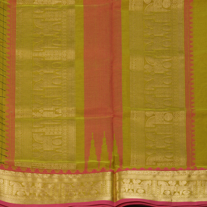 Hayagrivas Lime Green Kanchi Silk Cotton Saree KSBE124C11-1