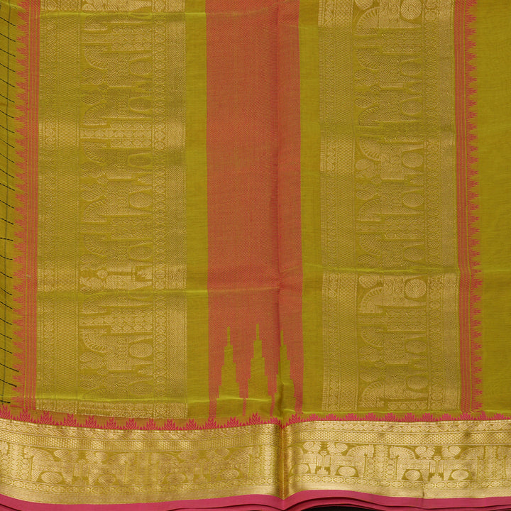 Hayagrivas Lime Green Kanchi Silk Cotton Saree KSBE124C11-1