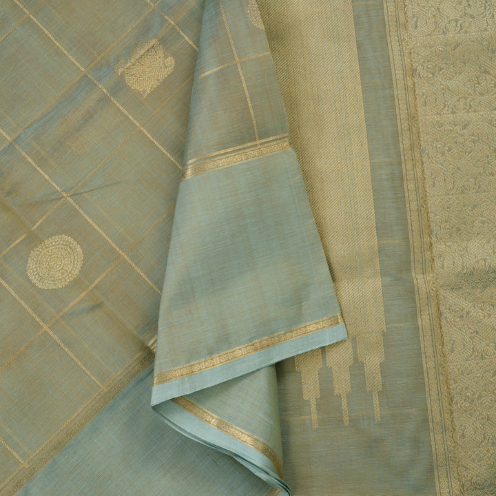 Hayagrivas Powder Blue Kanchi Silk Cotton Saree KSBE124C11-11