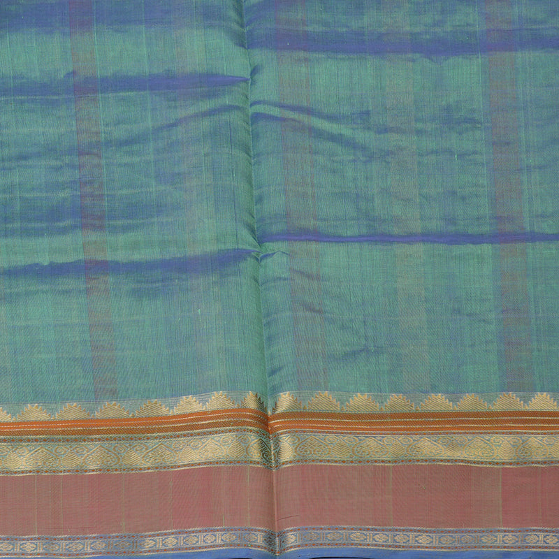 Hayagrivas Dual Tone (Lilac & Teal) Kanchi Silk Cotton Saree KSBE124C11-12