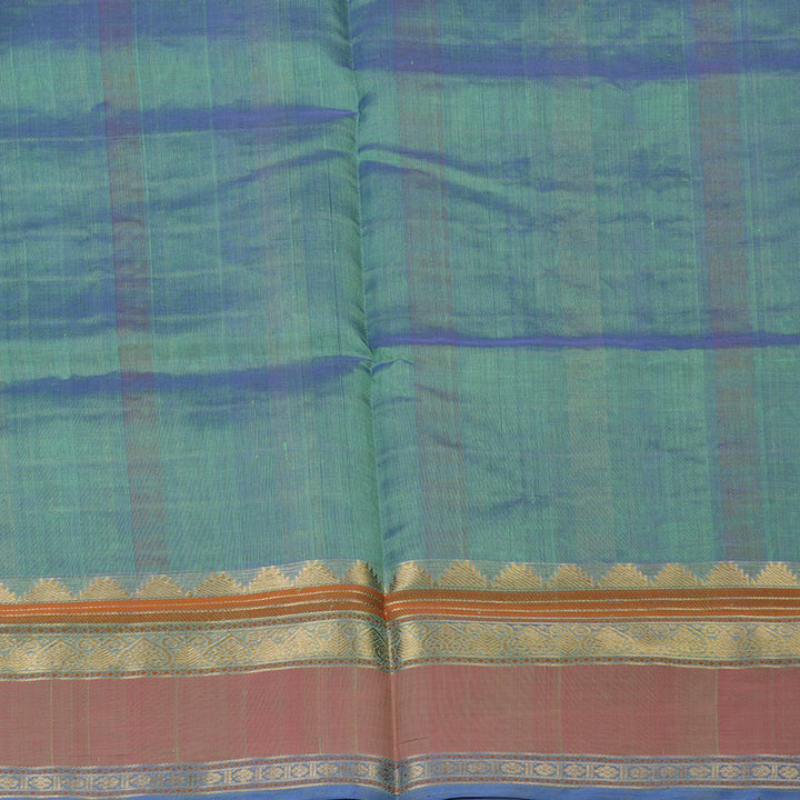Hayagrivas Dual Tone (Lilac & Teal) Kanchi Silk Cotton Saree KSBE124C11-12
