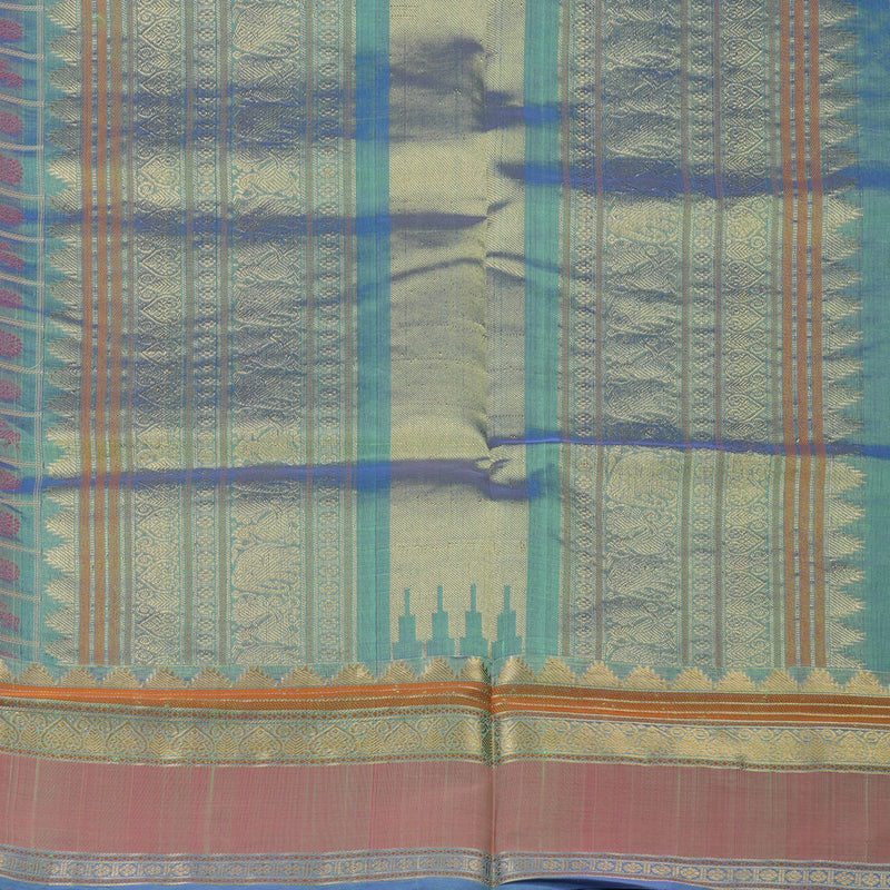 Hayagrivas Dual Tone (Lilac & Teal) Kanchi Silk Cotton Saree KSBE124C11-12
