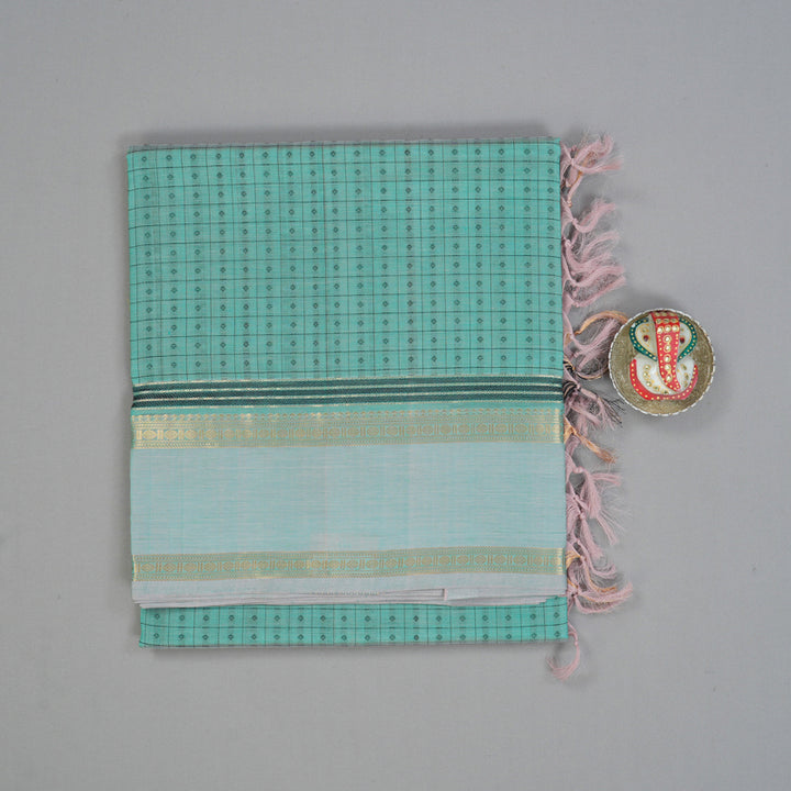 Hayagrivas Powder Blue Kanchi Silk Cotton Saree KSBE124C11-14