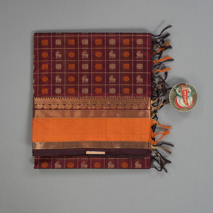 Hayagrivas Araku Maroon Kanchi Silk Cotton Saree KSBE124C11-19